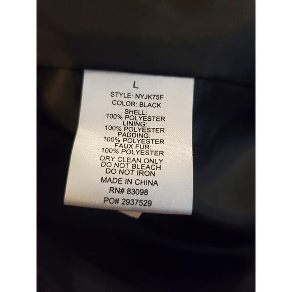 CI SONO Quilted Full Zip Up Warm Jacket with Pockets Size L Juniors Black - Picture 4 of 4